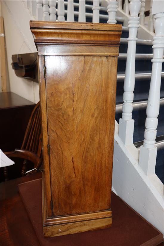 A Victorian walnut table top collectors Wellington chest W.92cm
